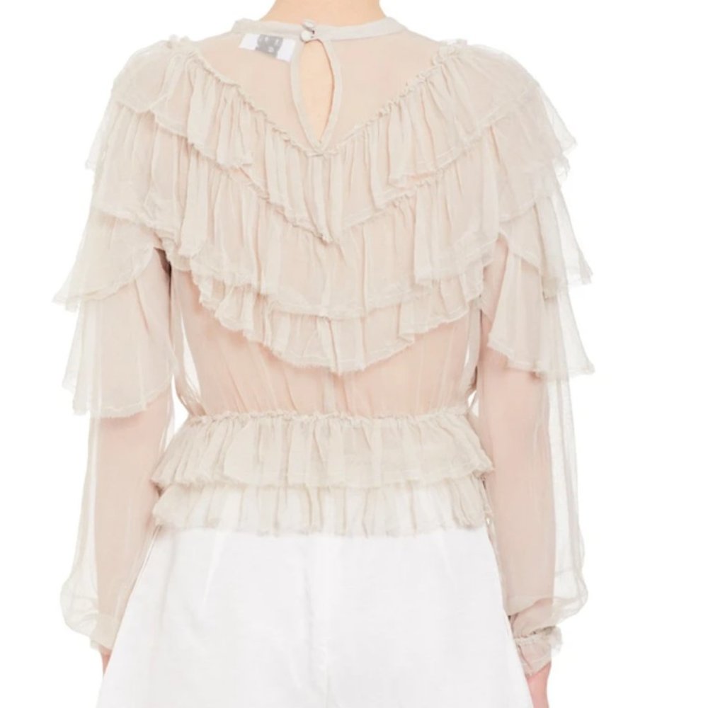 SIR The Label COSETTE RUFFLE TOP BONE - Picture 4 of 7